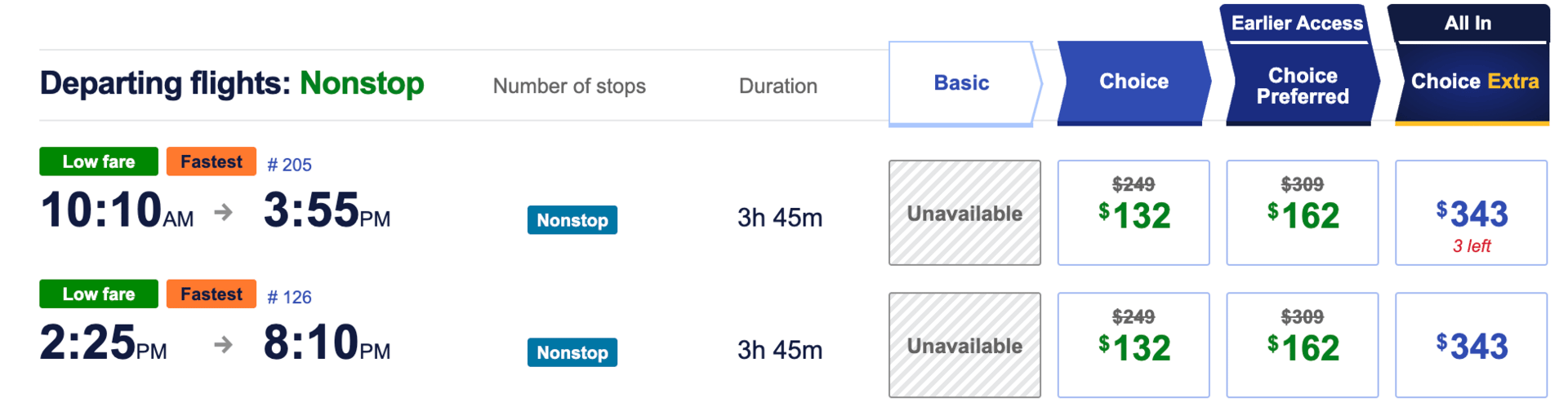 ABQ to BWI for $132 each way