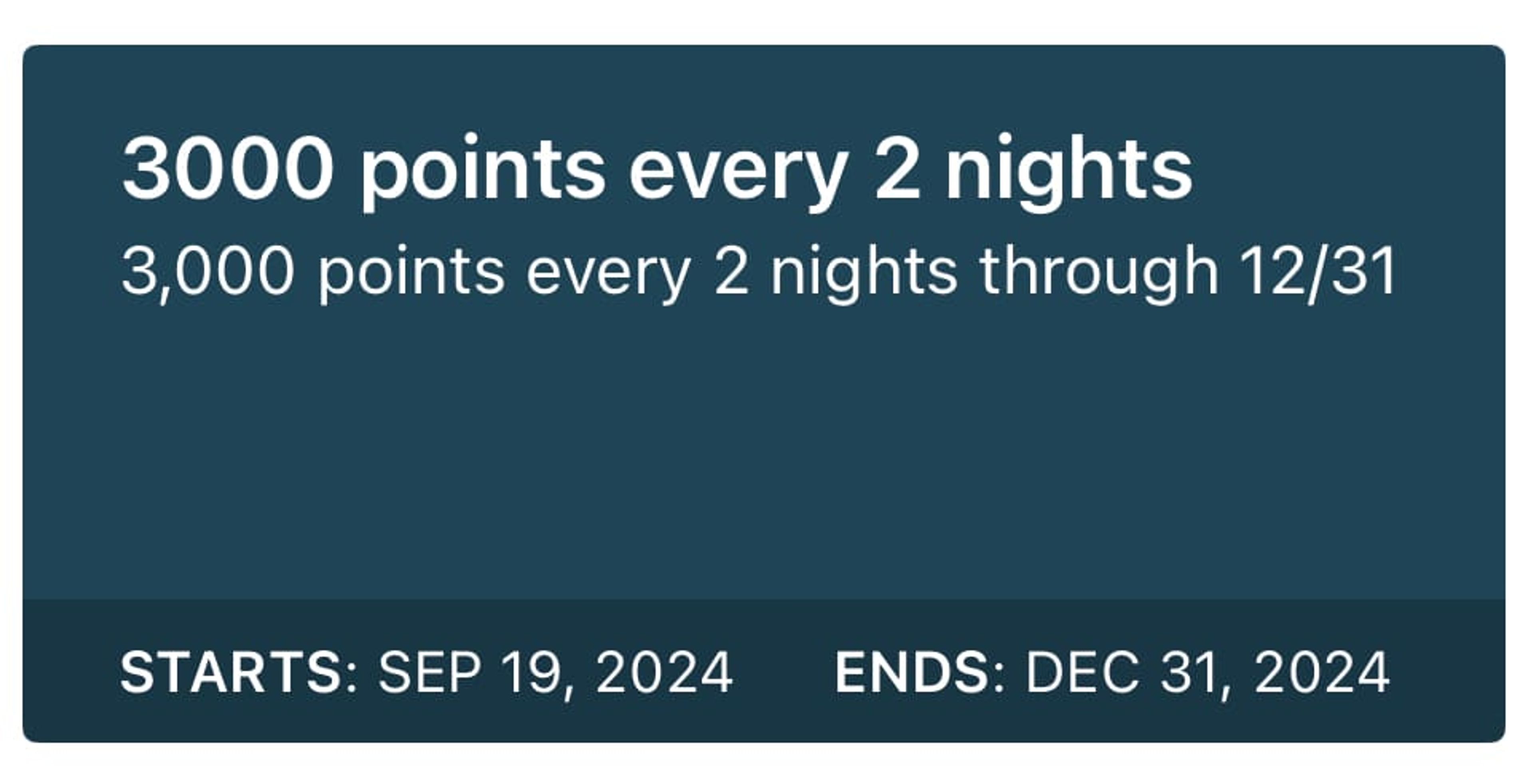 Screenshot from my IHG account showing a current promotion