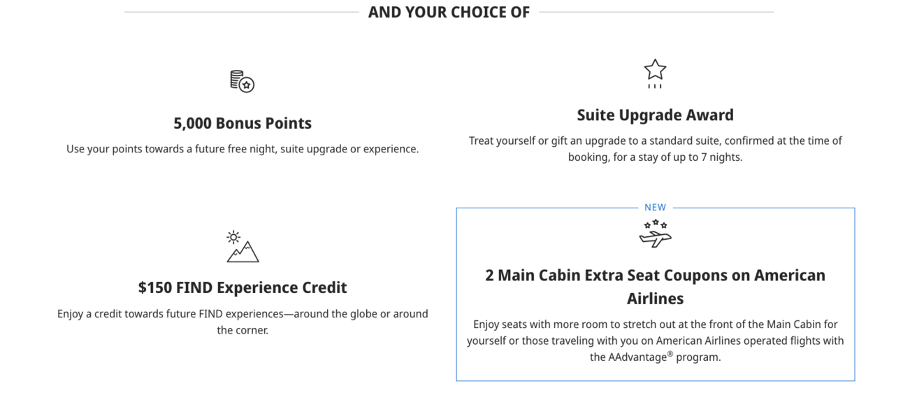 Example of a Hyatt milestone reward