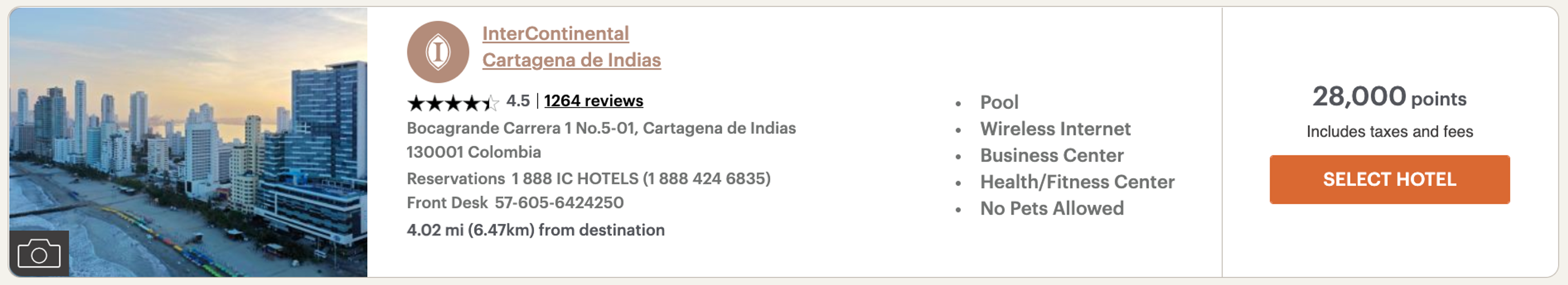 sample booking IHG