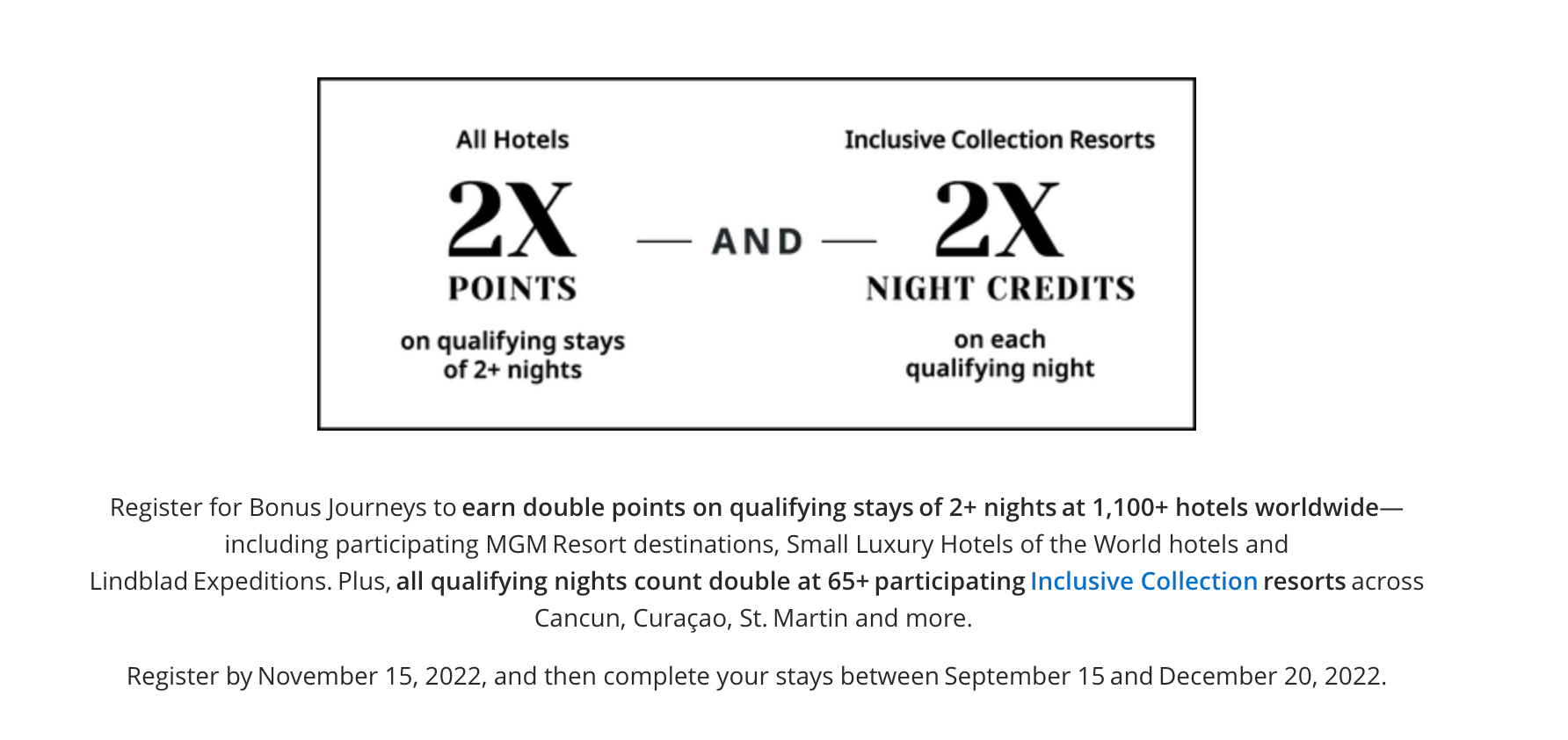 Hyatt promo (Fall 2022)
