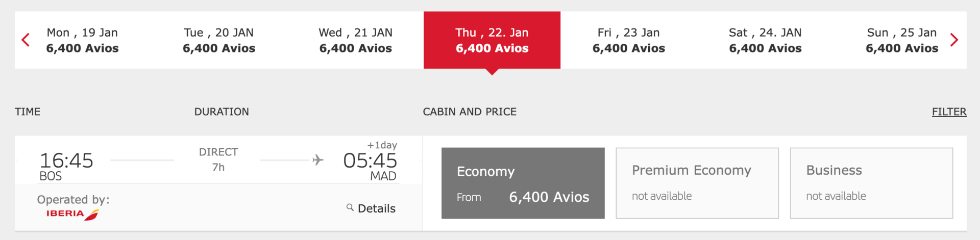 Iberia booking example