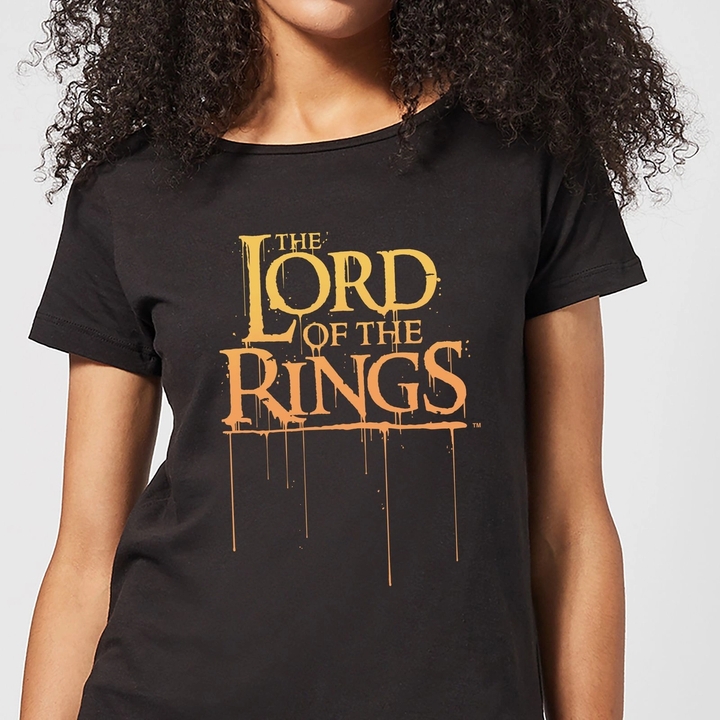 Lord Of The Rings Logo Painted T-Shirt Black