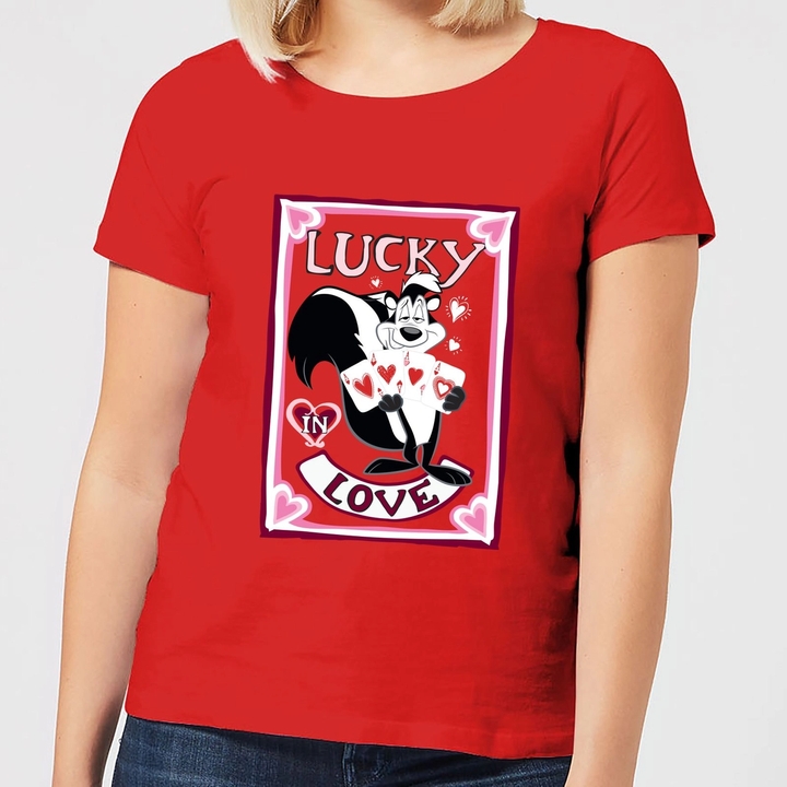 Looney Tunes Lucky In Love Pepe Le Pew T-Shirt Red