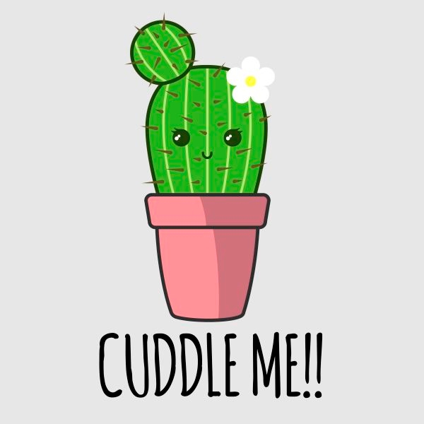Cuddle Me Cactus T-Shirt Grey