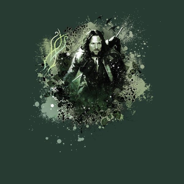 Lord Of The Rings Aragorn Cutout T-Shirt Forest Green