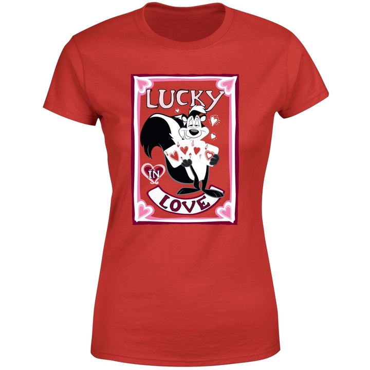 Looney Tunes Lucky In Love Pepe Le Pew T-Shirt Red