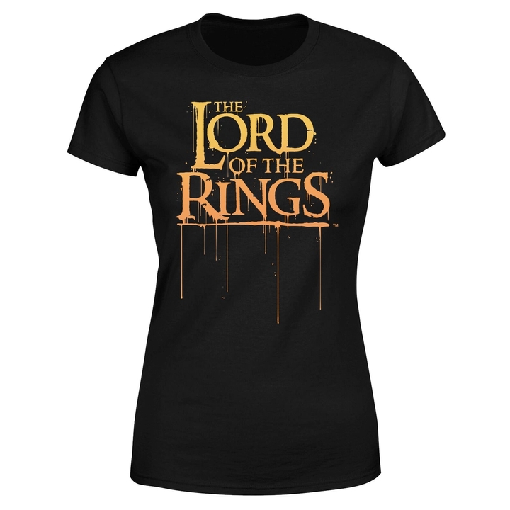 Lord Of The Rings Logo Painted T-Shirt Black