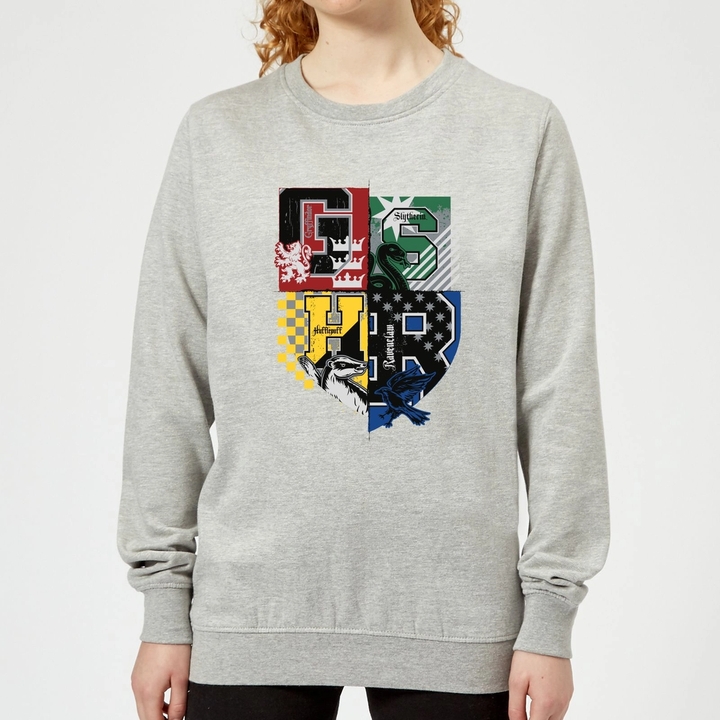 Harry Potter Varsity House Logo Sweatshirt Grey