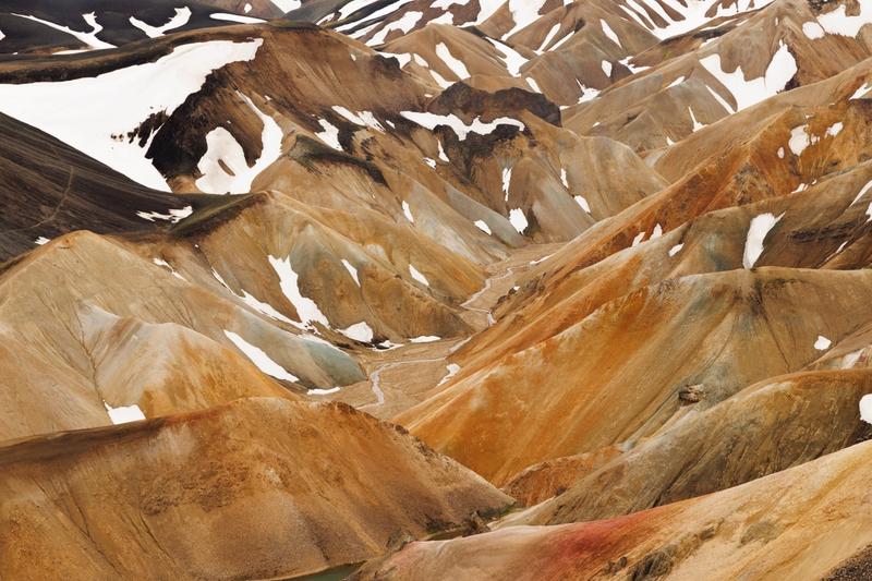 The vivid rhyolite mountains in the Fjällabak Nature Reserve