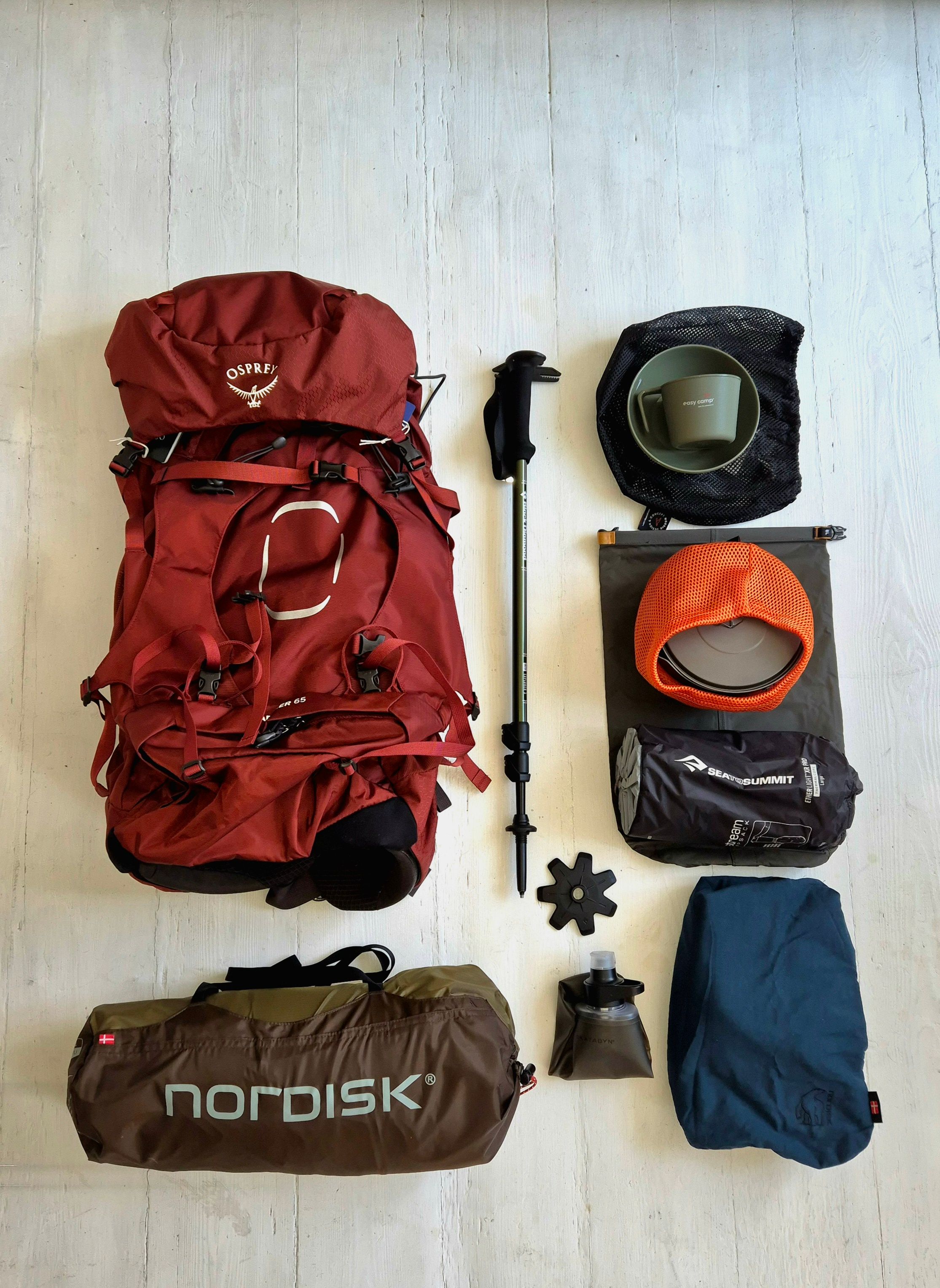 Gear for hiking. 