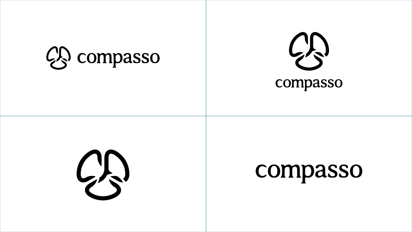 Compasso CI 規範:標誌與字標的四種組合