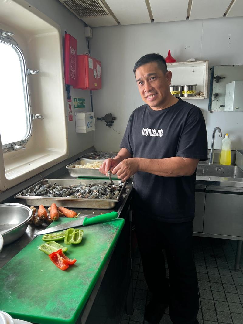 Our chief cook, Pio, was the busiest man on Höegh Trooper during Christmas.