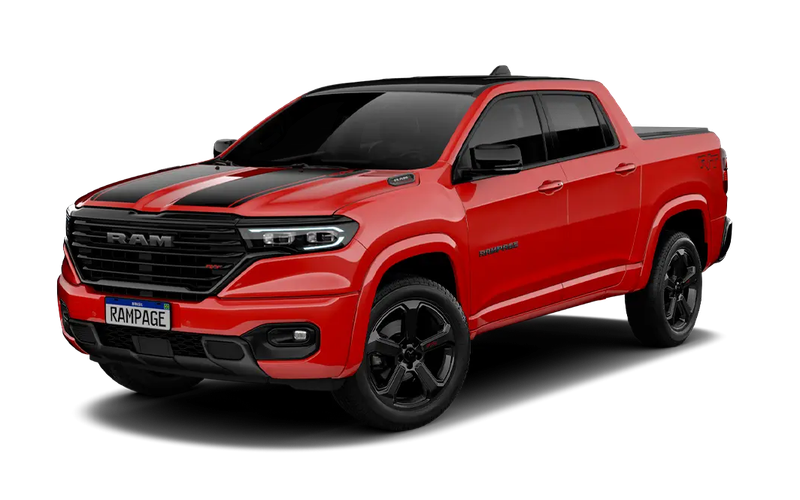 Ram Rampage Rampage R/t 2.0 Tb Cd 4X4 Aut. 2027 na cor VERMELHO FLAME + TETO PRETO