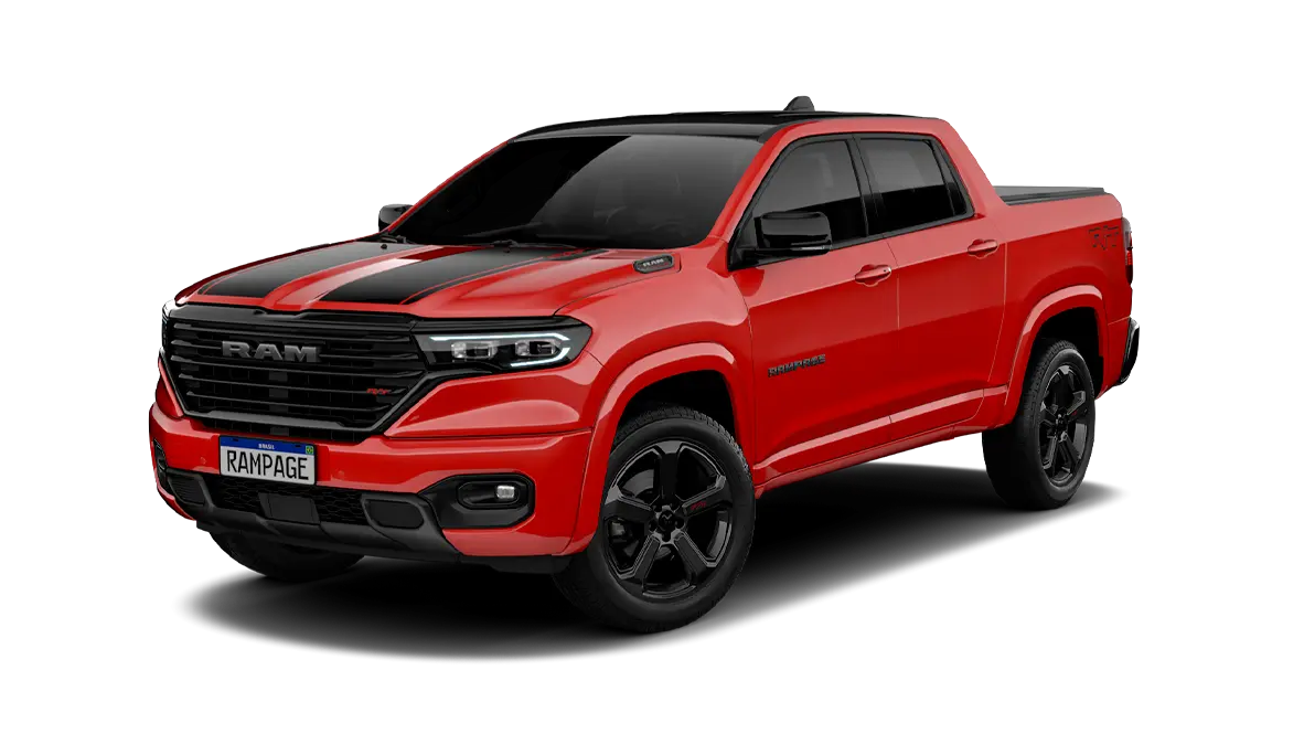 Ram Rampage Rampage R/t 2.0 Tb Cd 4X4 Aut. 2027 na cor VERMELHO FLAME + TETO PRETO