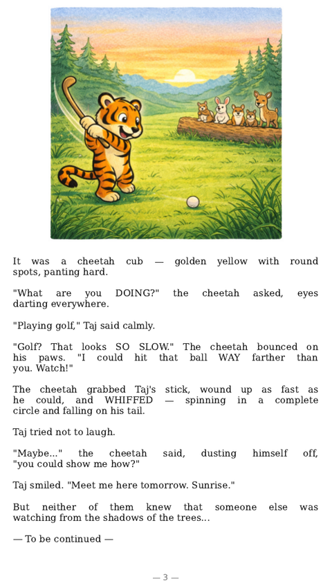 An image of a mini-story that would be printed in the yardage book in the back of younger junior players.