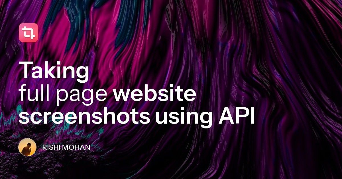 Take full page website screenshots using API