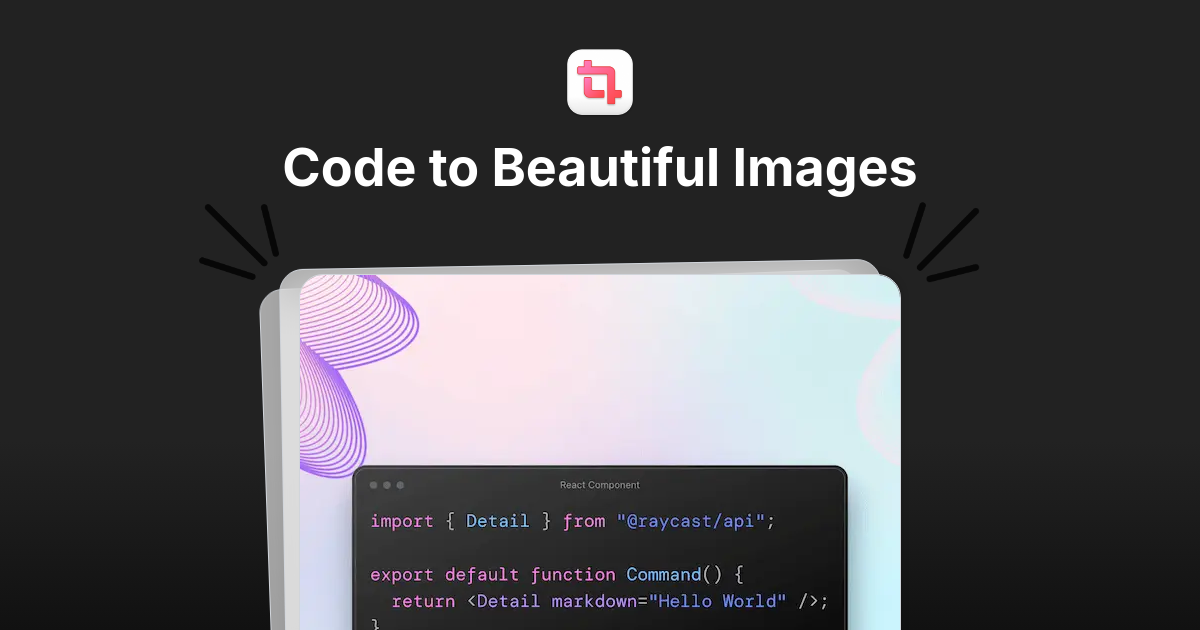 Create beautiful images from code snippets