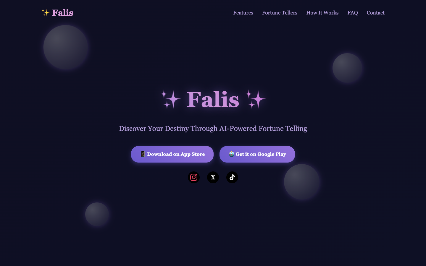 Falis website screenshot