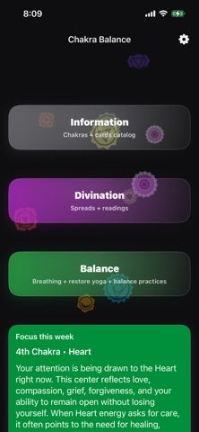 Chakra Balance Deck screenshot