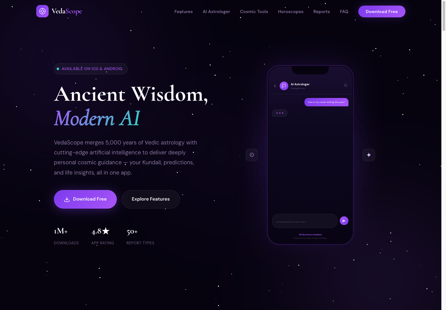 Screenshot of VedaScope