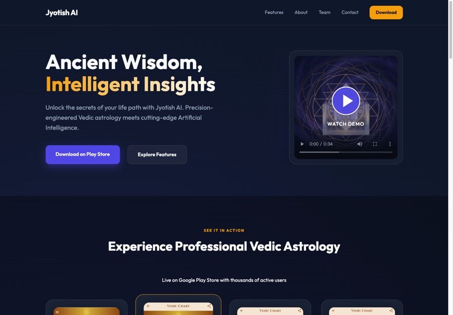 Screenshot of Jyotish AI