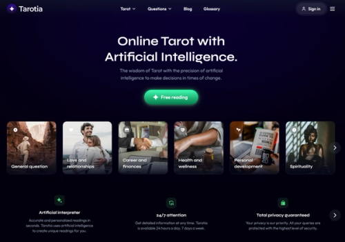 Tarotia - Online tarot readings with artificial intelligence