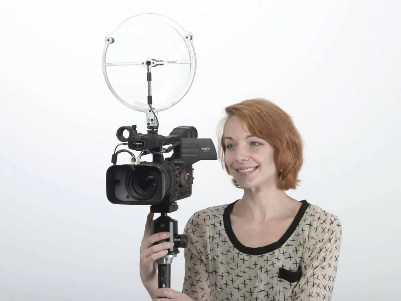 Television reporters, social distancing & parabolic mics