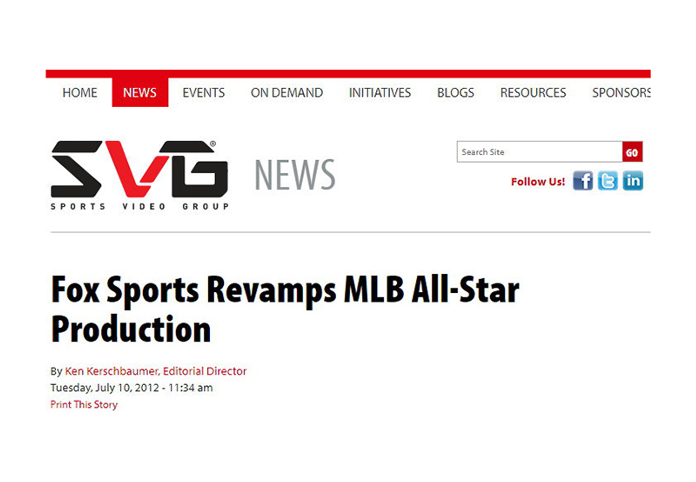 KLOVER MiK Parabolic Mic in SVG Article on MLB All Star Game