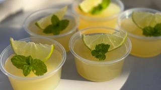 Geleshots med lime og smak av mojito.