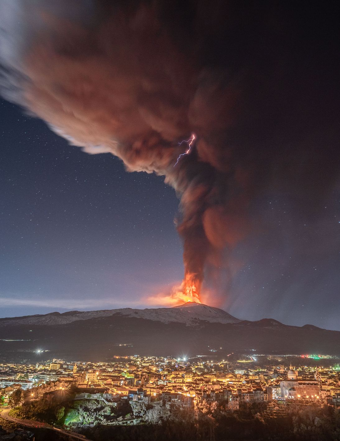 Vulkanutbrudd på Etna.