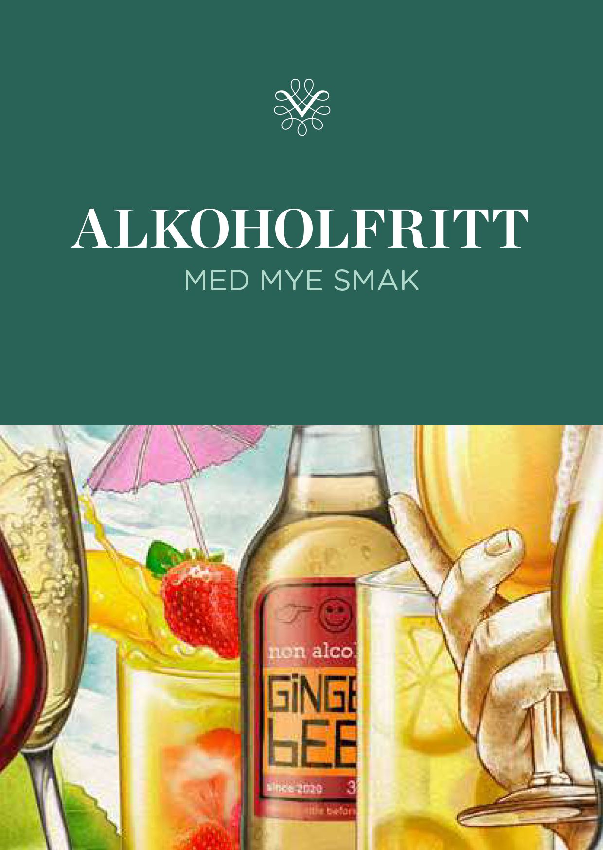 Forside av brosjyre om alkoholfrie produkter.