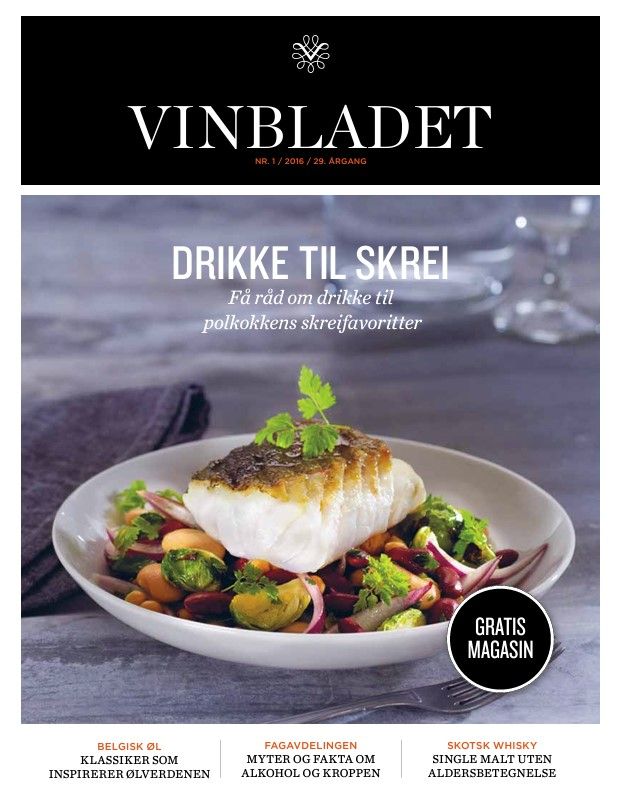 Magasinforside: tallerken med stekt skrei og bønnesalat.