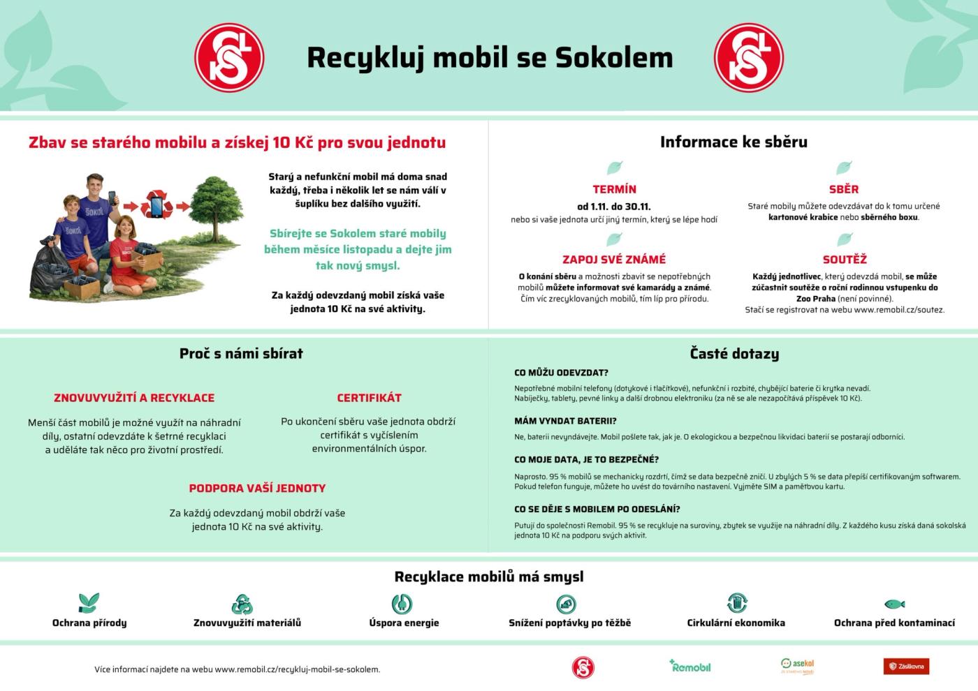 Infografika akce Recykluj mobil se Sokolem – termín, sběr, soutěž a časté dotazy