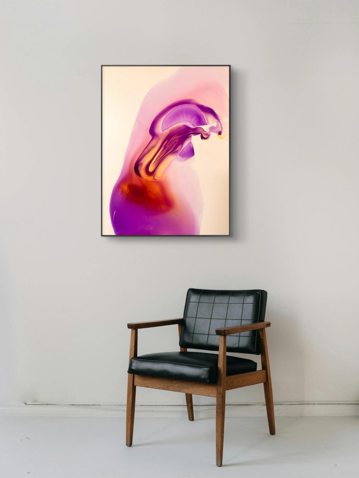 Violet & Amber — Abstract Ink Print