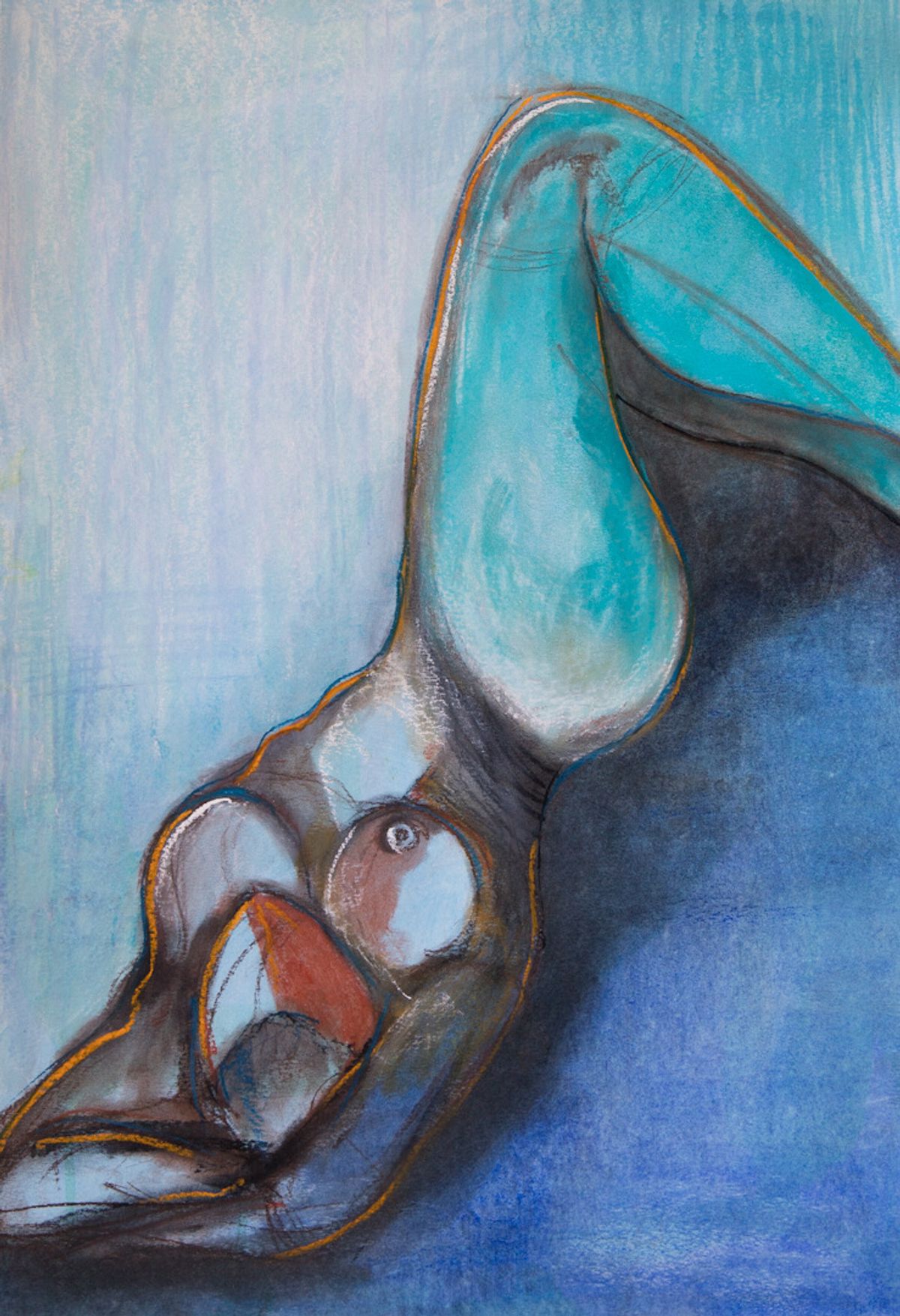 Twist - Conte and Acrylics on paper, 2025, 42 x 60 cm