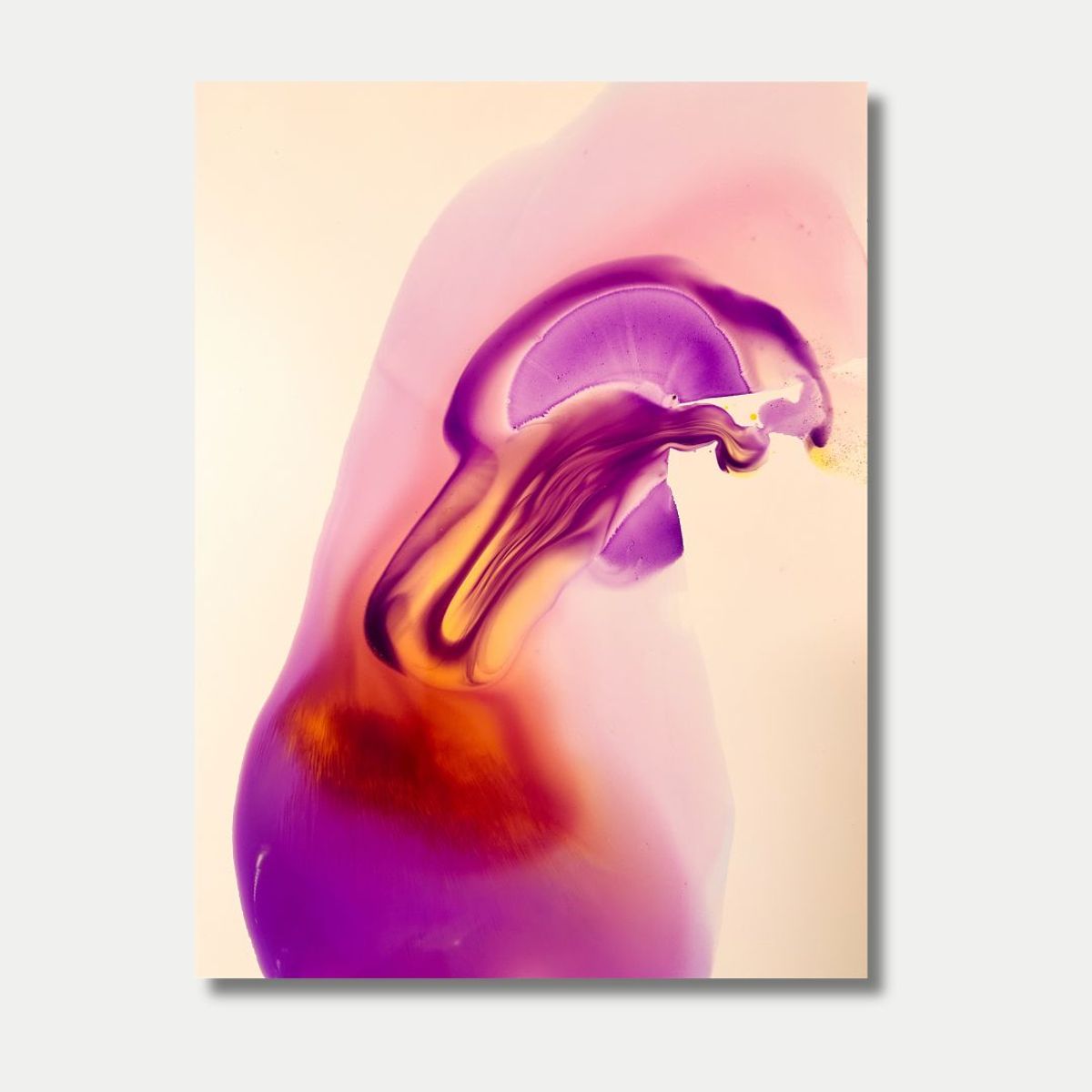 Violet & Amber — Abstract Ink Print