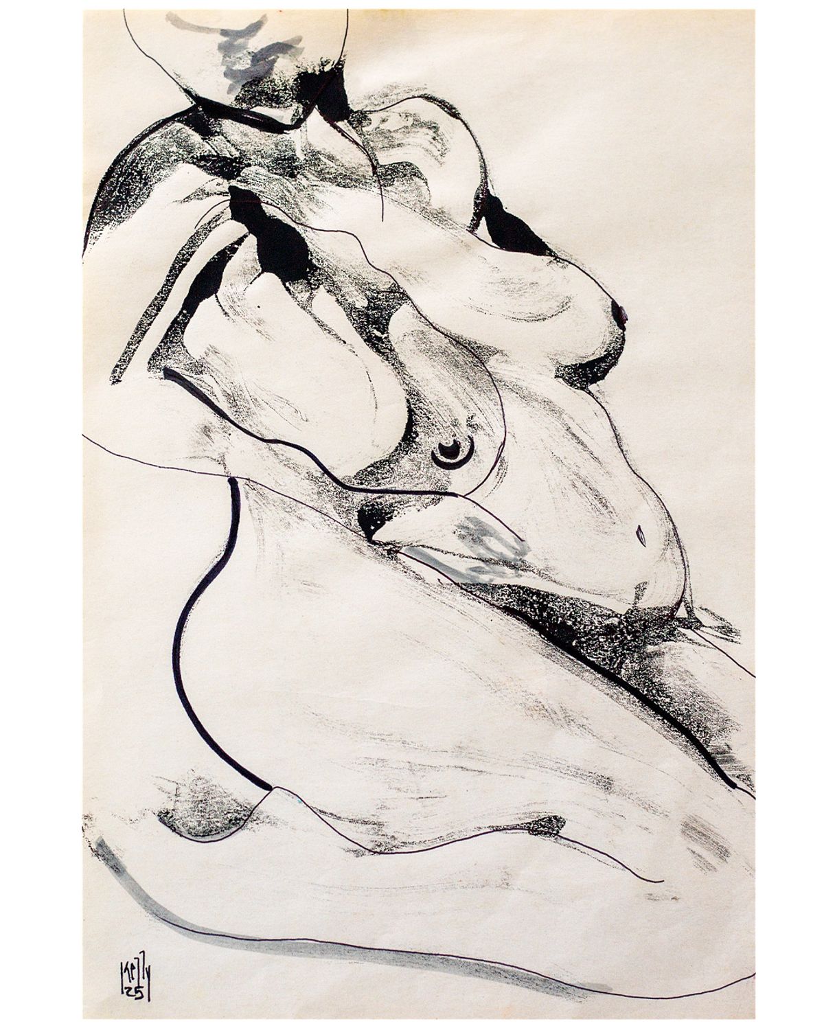 Unnamed - Ballpoint, and Ink on paper, 2025, 21 x 30 cm