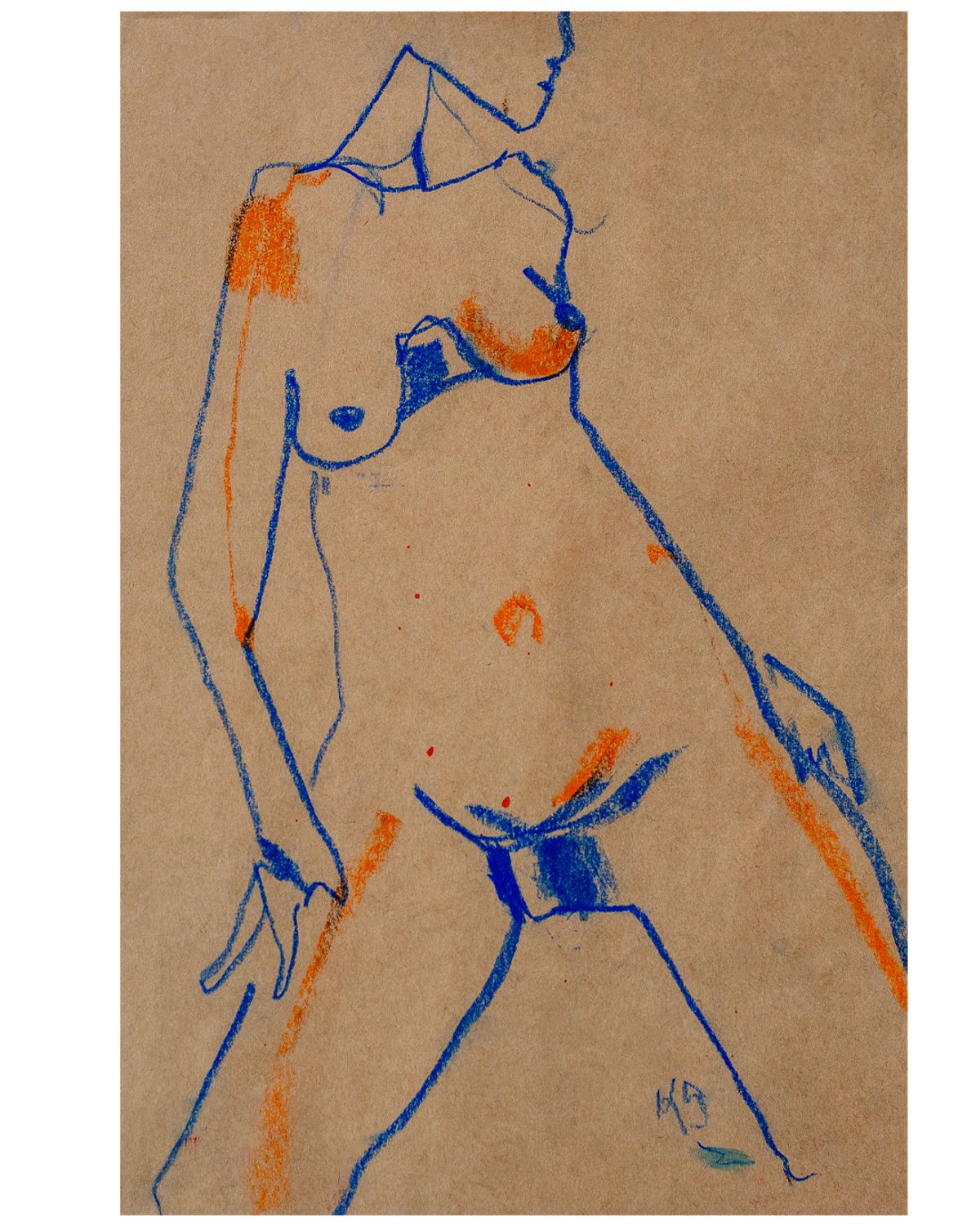 Somehow - Conte on paper, 2025, 21 x 30 cm