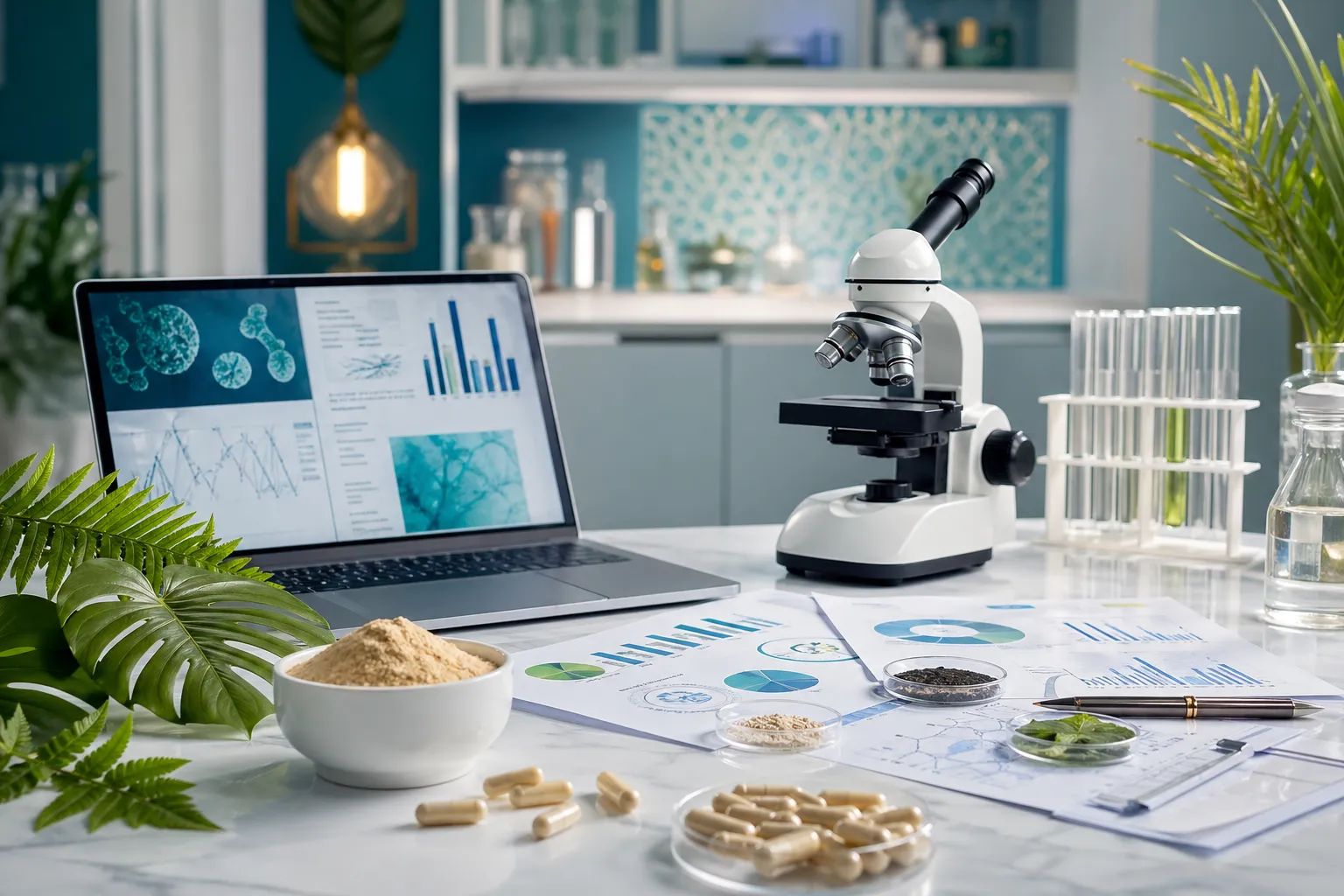 Scientific postbiotic insights and nutraceutical research workspace
