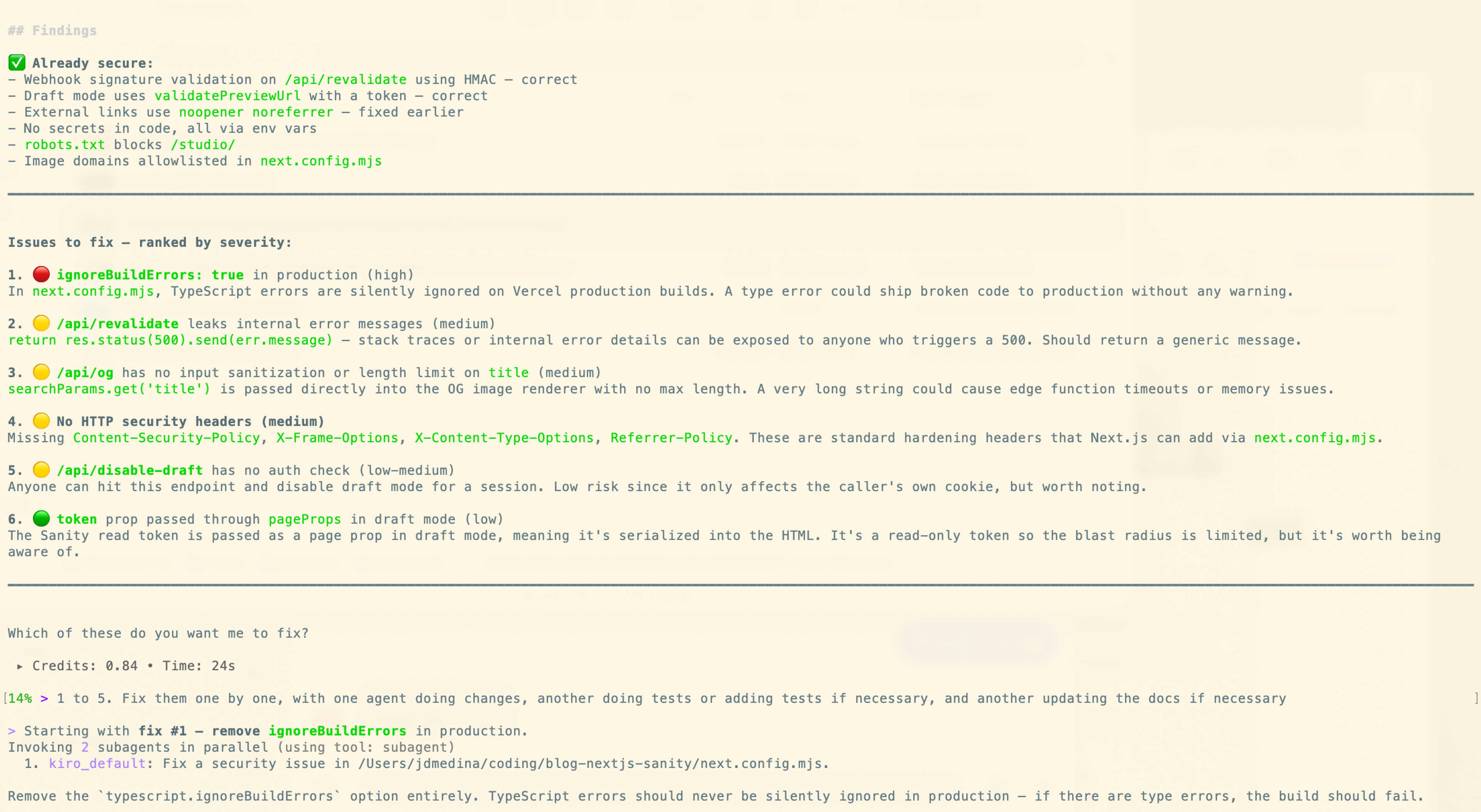 Screenshot of a terminal window running Kiro CLI