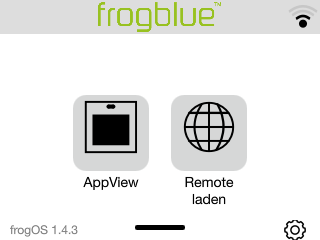 Start page in the frogDisplay