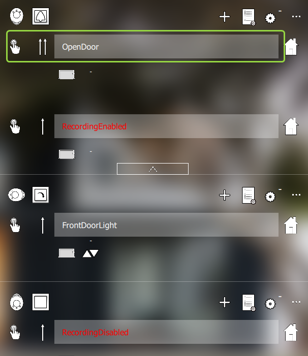 Parameterise frogKey — OpenDoor, RecordingEnabled, FrontDoorLight, RecordingDisabled