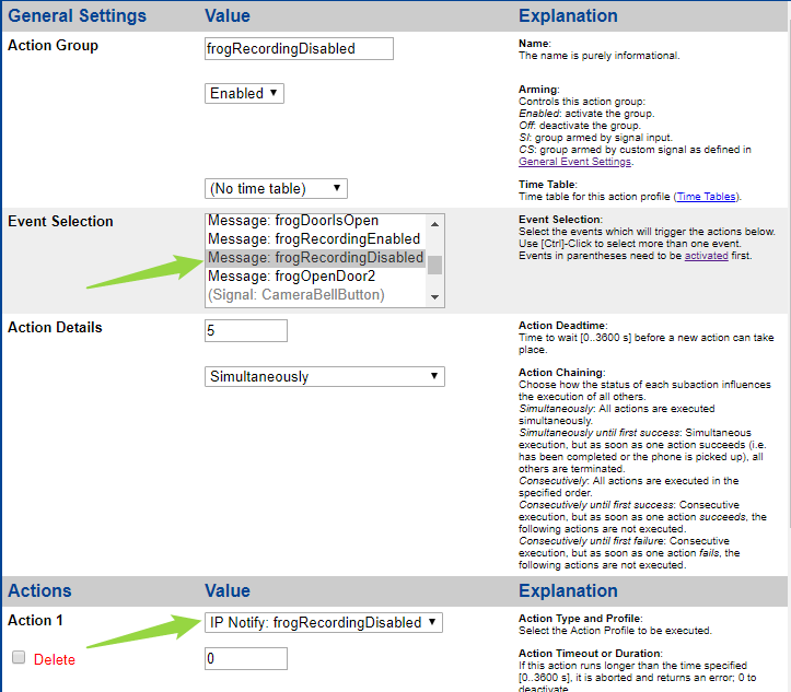 Action group frogRecordingDisabled — IP Notify