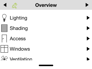Menu screen in the frogDisplay