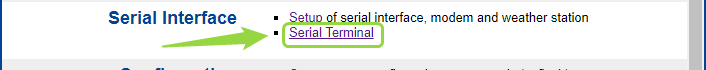 Serial Interface — open Serial Terminal