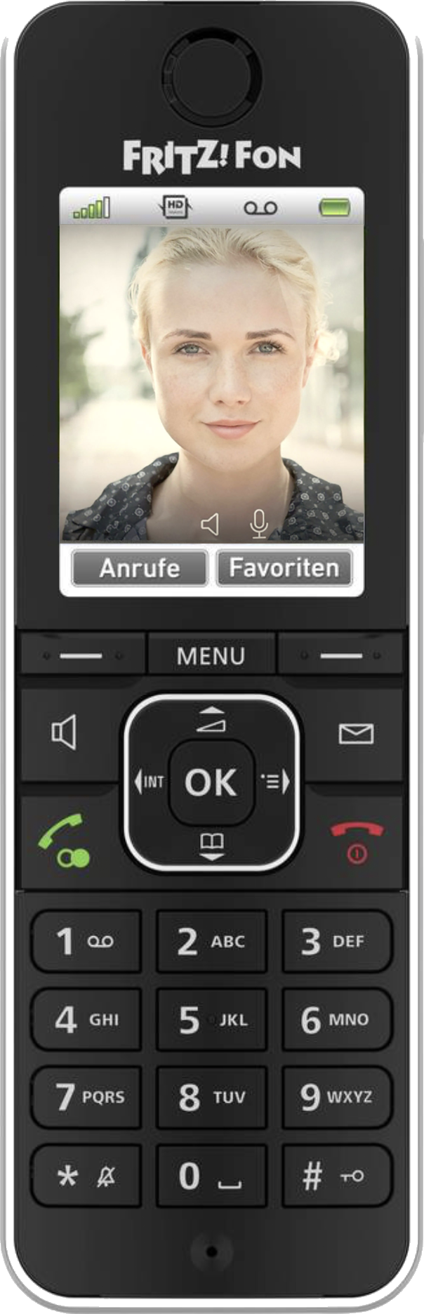 FRITZ!Fon handset showing a door video call