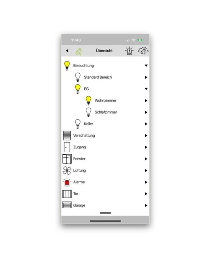تطبيق التحكم القديم frogControl على هاتف ذكي