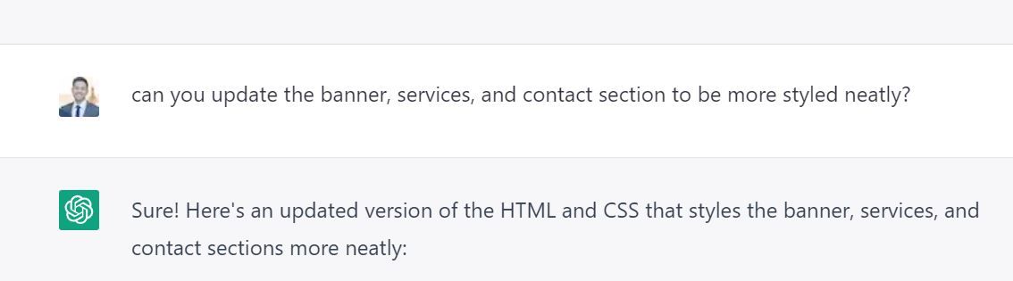 chatgpt styling website