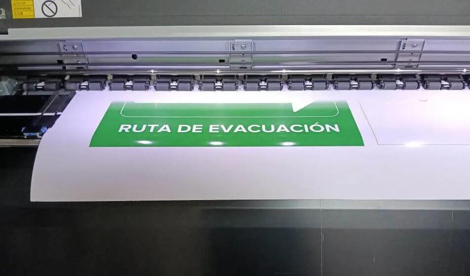 Impresión ruta de evacuación